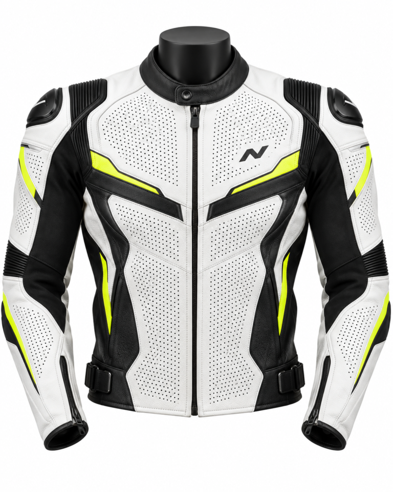 Perforated Leather Motorcycle Jacket