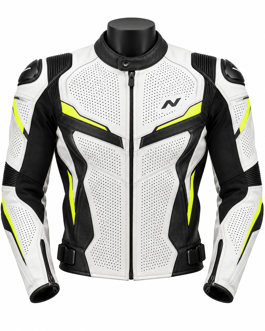 Perforated Leather Motorcycle Jacket