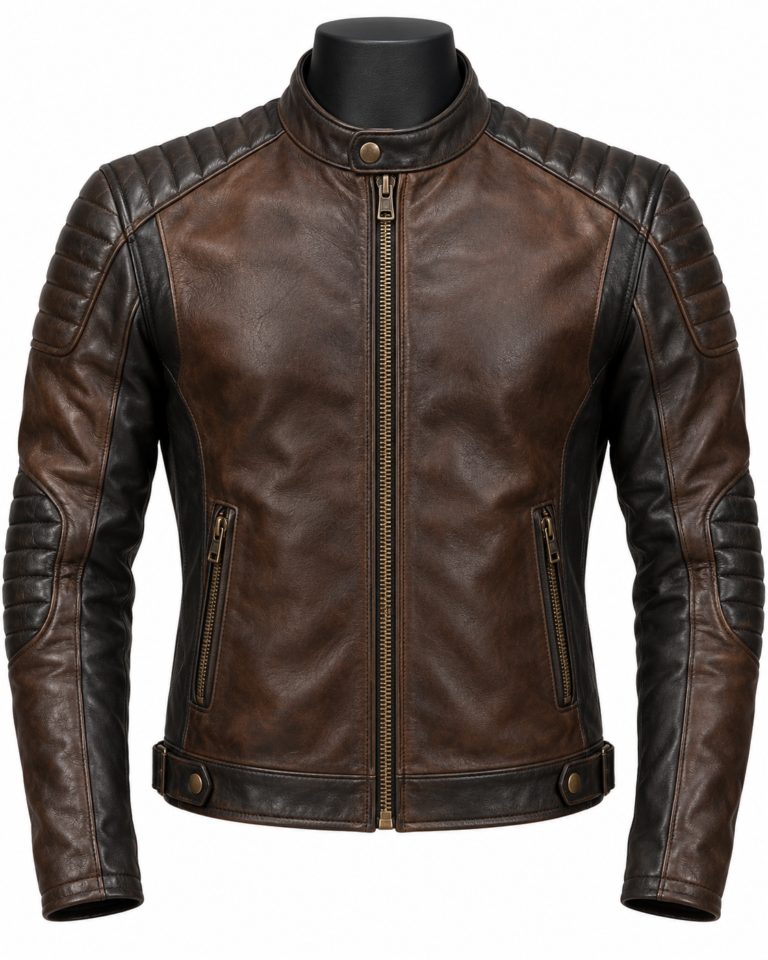 Cafe Racer Leather Motorcycle Jacket