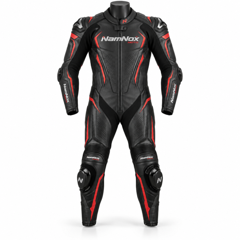 One-Piece Leather Racing Suit with CE Armor