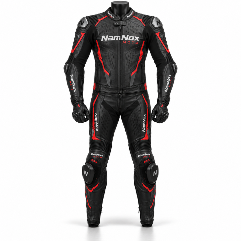 Two-Piece Leather Racing Suit with CE Armor