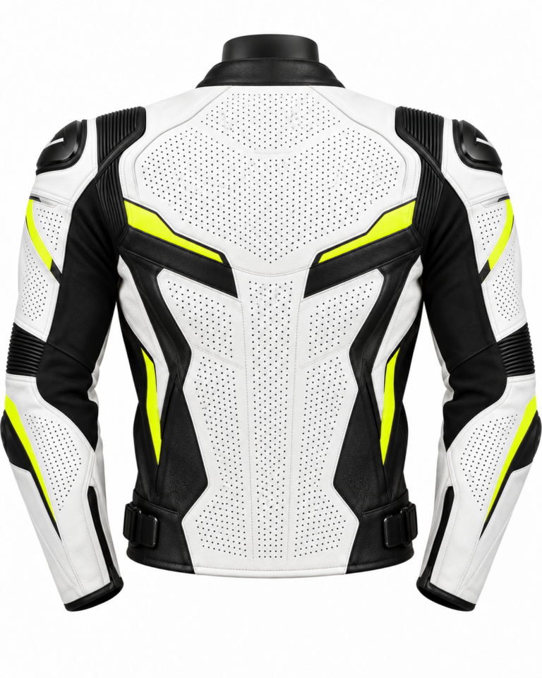 Perforated Leather Motorcycle Jacket — alternate product image