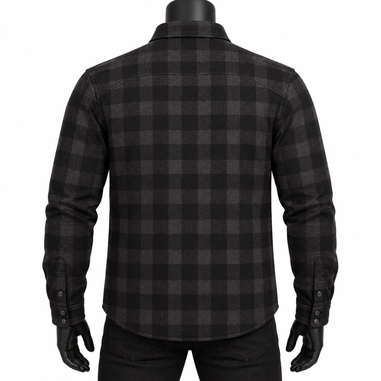 Black Armored Flannel Riding Shirt — alternate product image