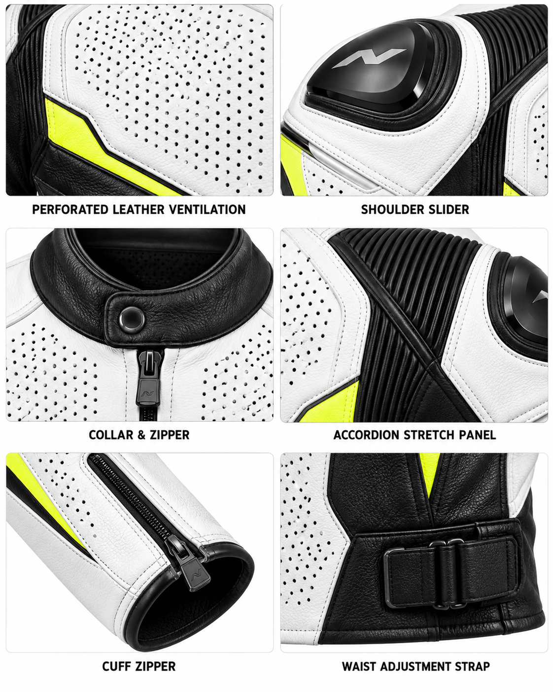 Perforated Leather Motorcycle Jacket — alternate product image