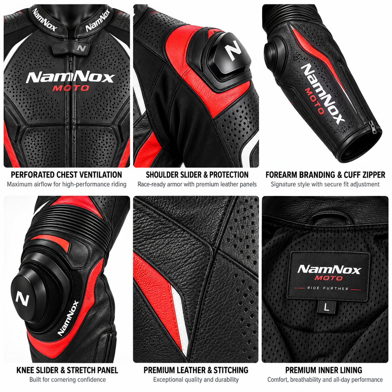 Perforated One Piece Motorcycle Racing Suit — alternate product image