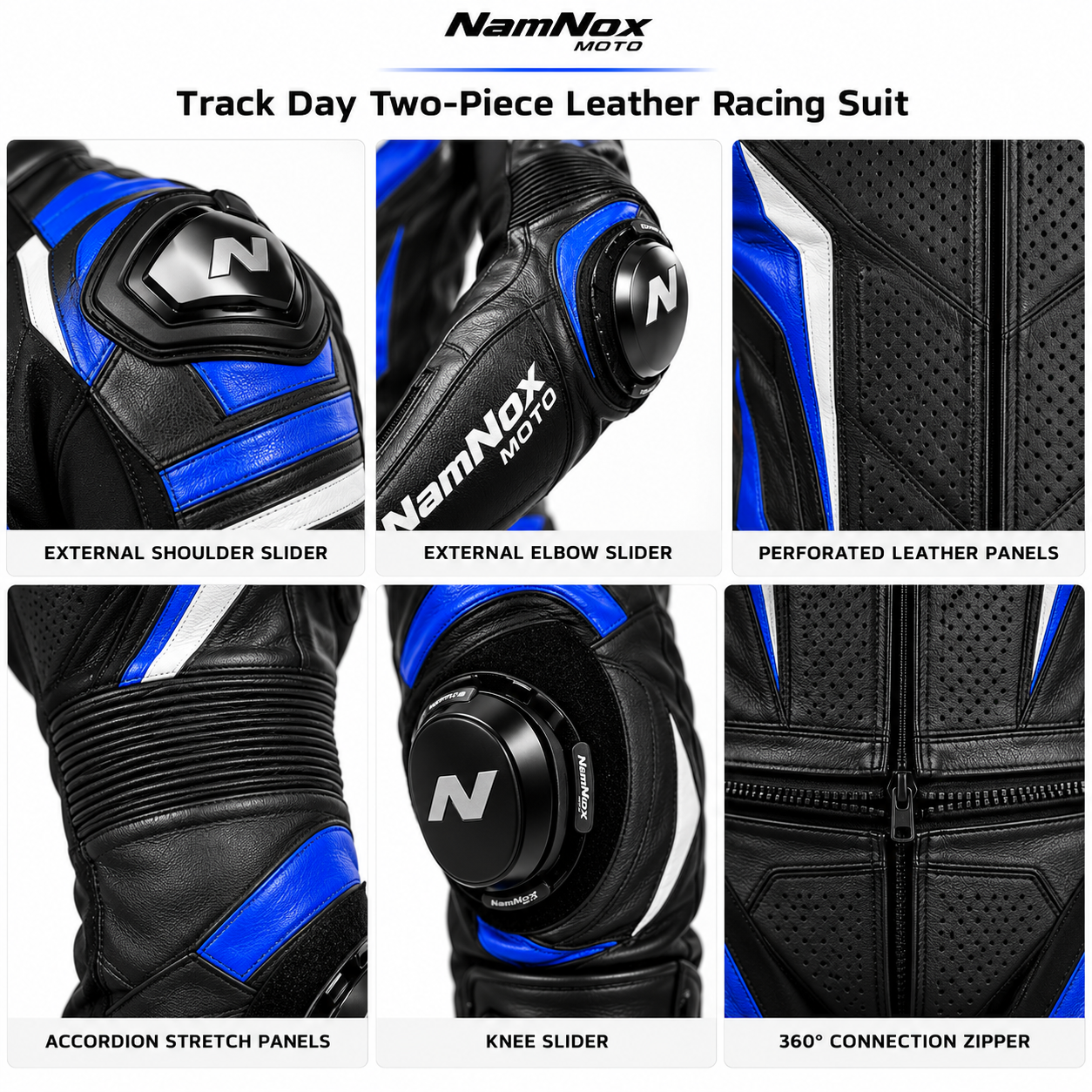 Track Day Two Piece Leather Racing Suit — alternate product image