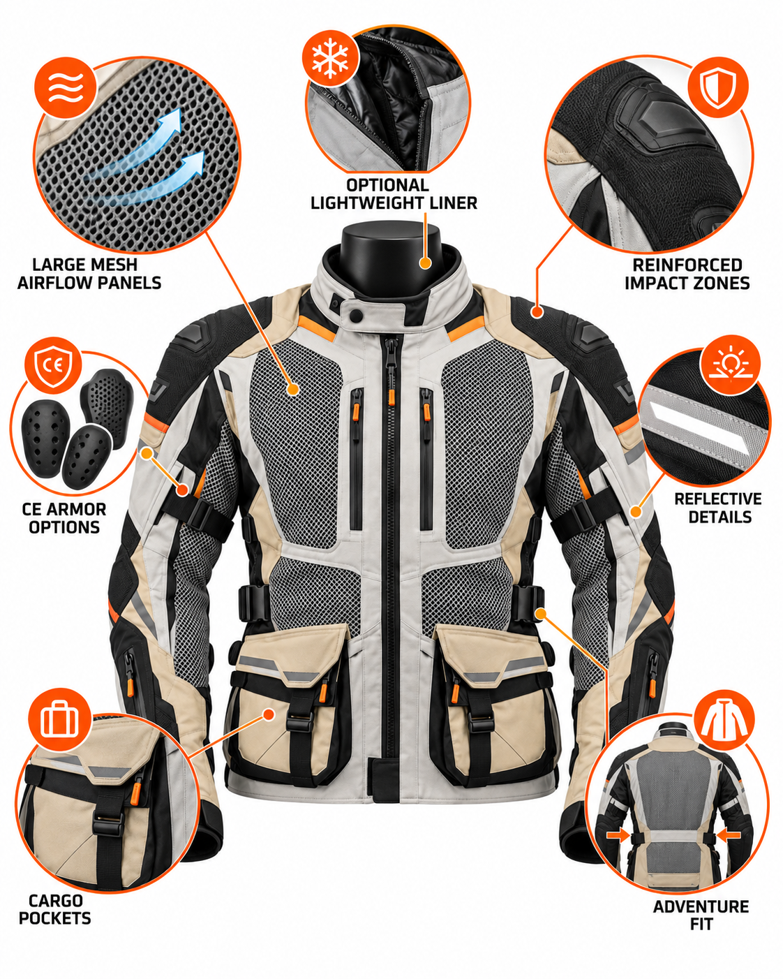 Adventure Mesh Motorcycle Jacket — alternate product image