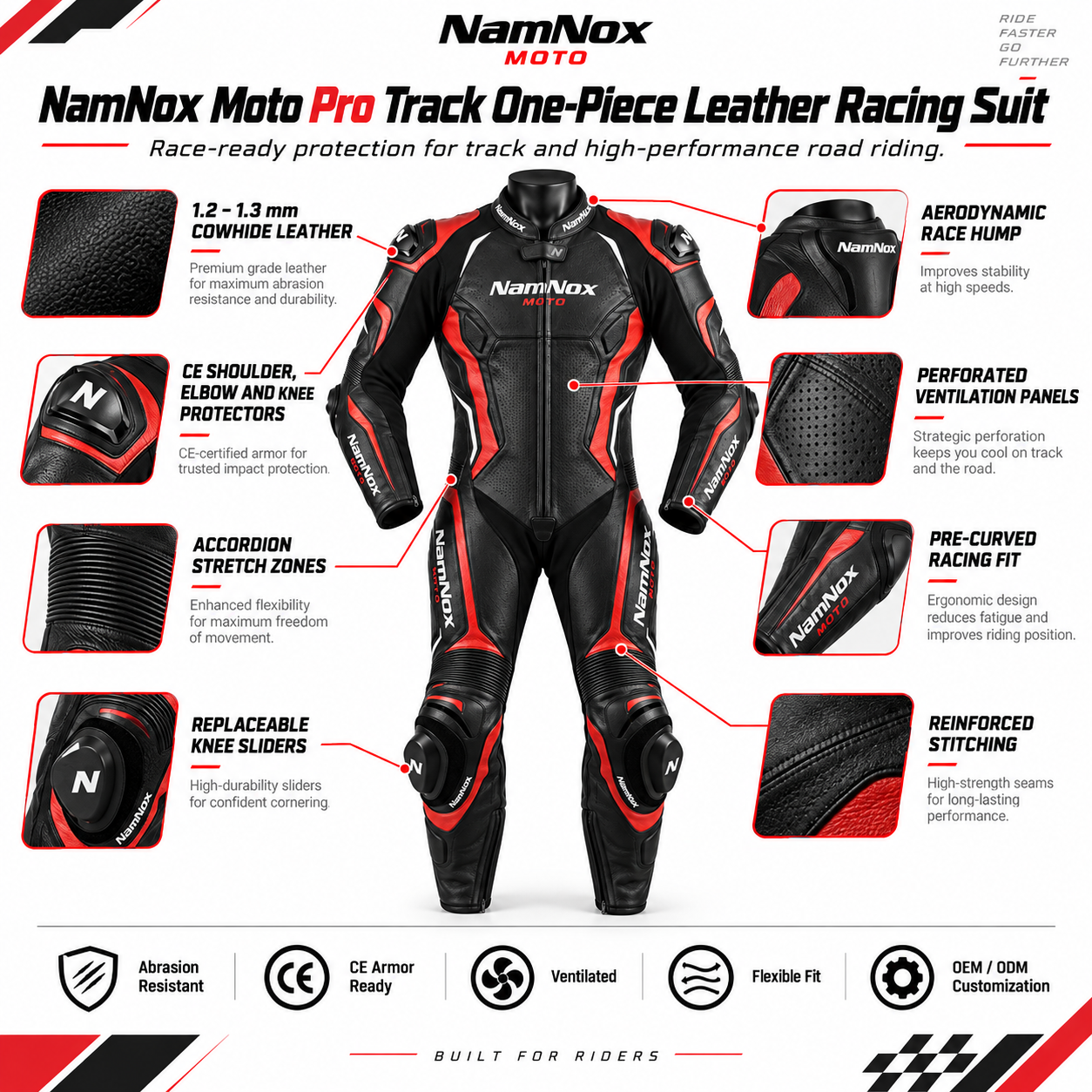 One Piece Leather Motorcycle Racing Suit — alternate product image
