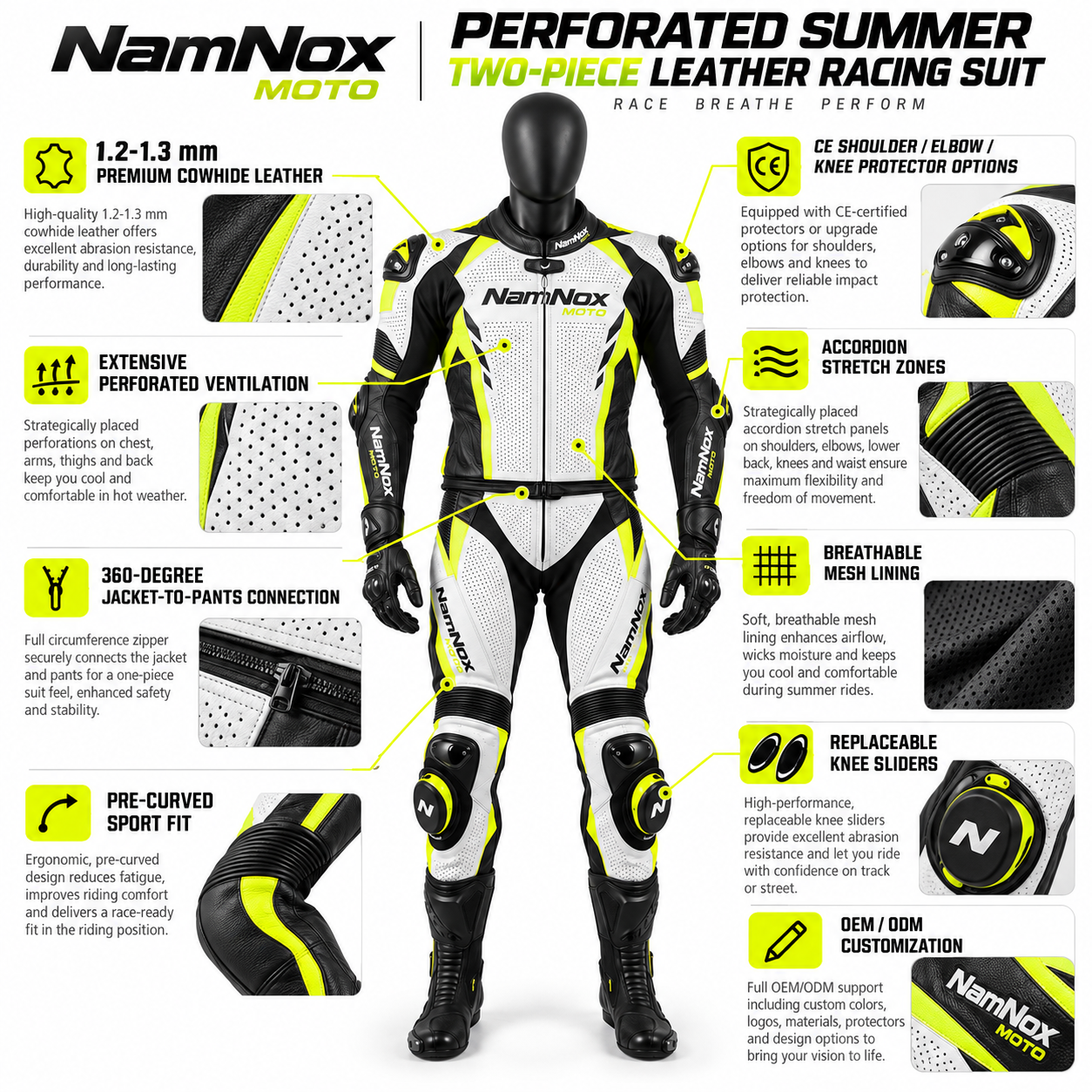 Perforated Two Piece Leather Racing Suit — alternate product image