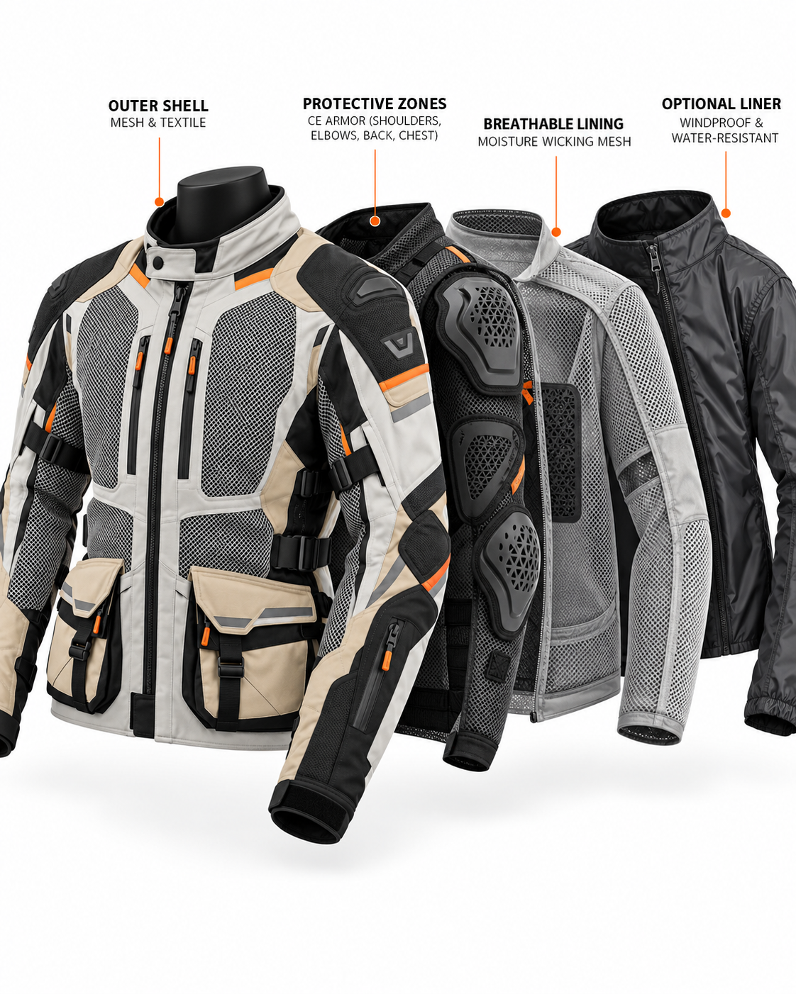 Adventure Mesh Motorcycle Jacket — alternate product image