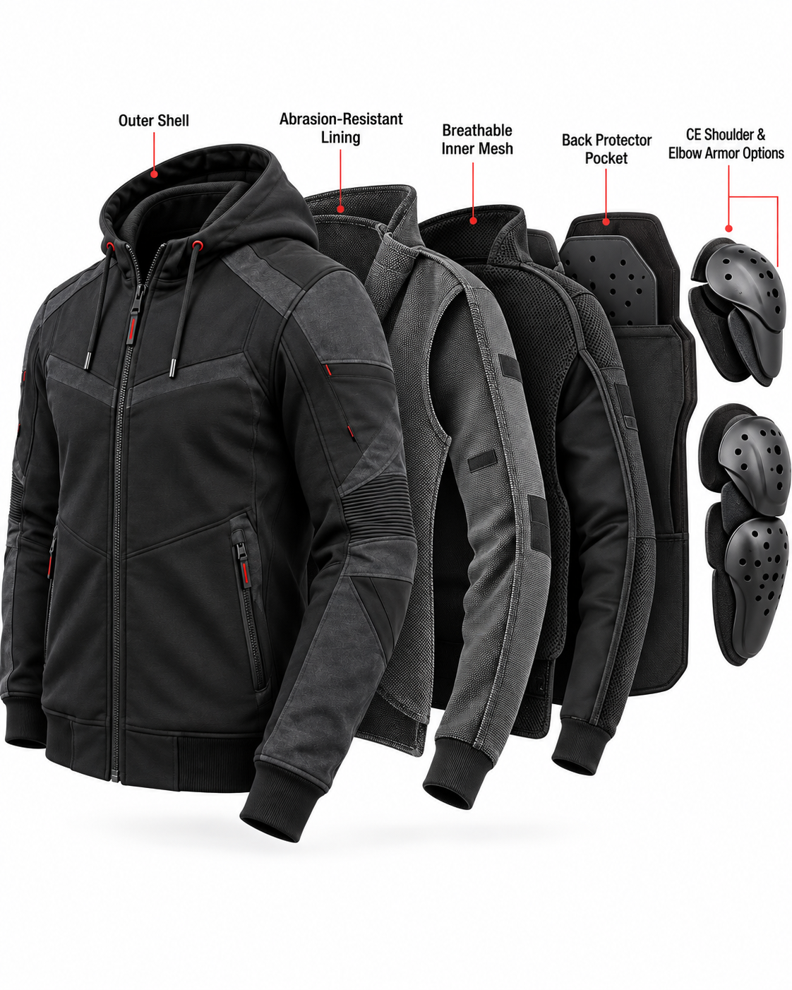 Armored Motorcycle Hoodie — alternate product image