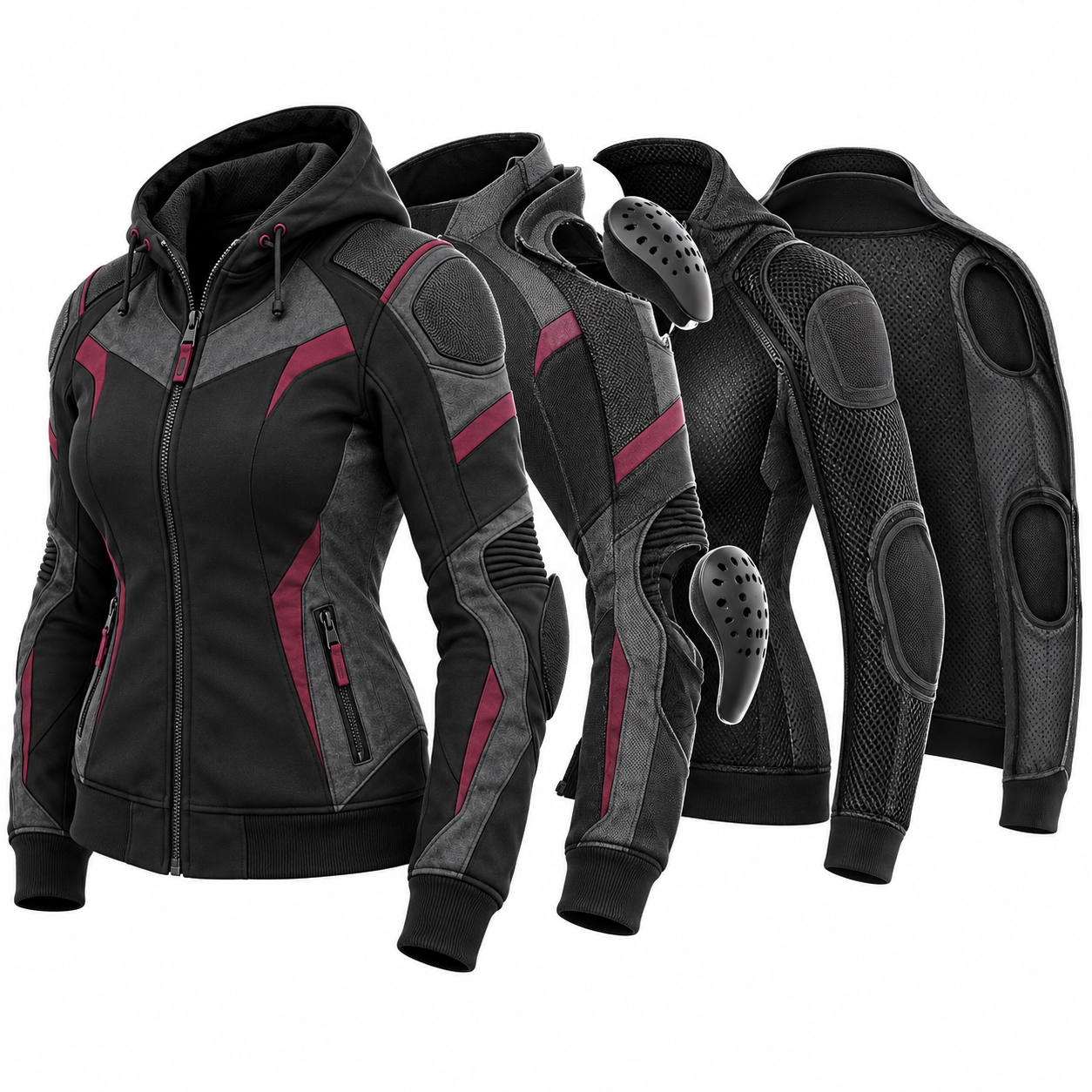 Women’s Armored Motorcycle Hoodie — alternate product image