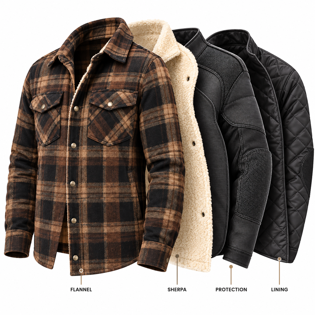 Sherpa Lined Flannel Riding Shirt — alternate product image