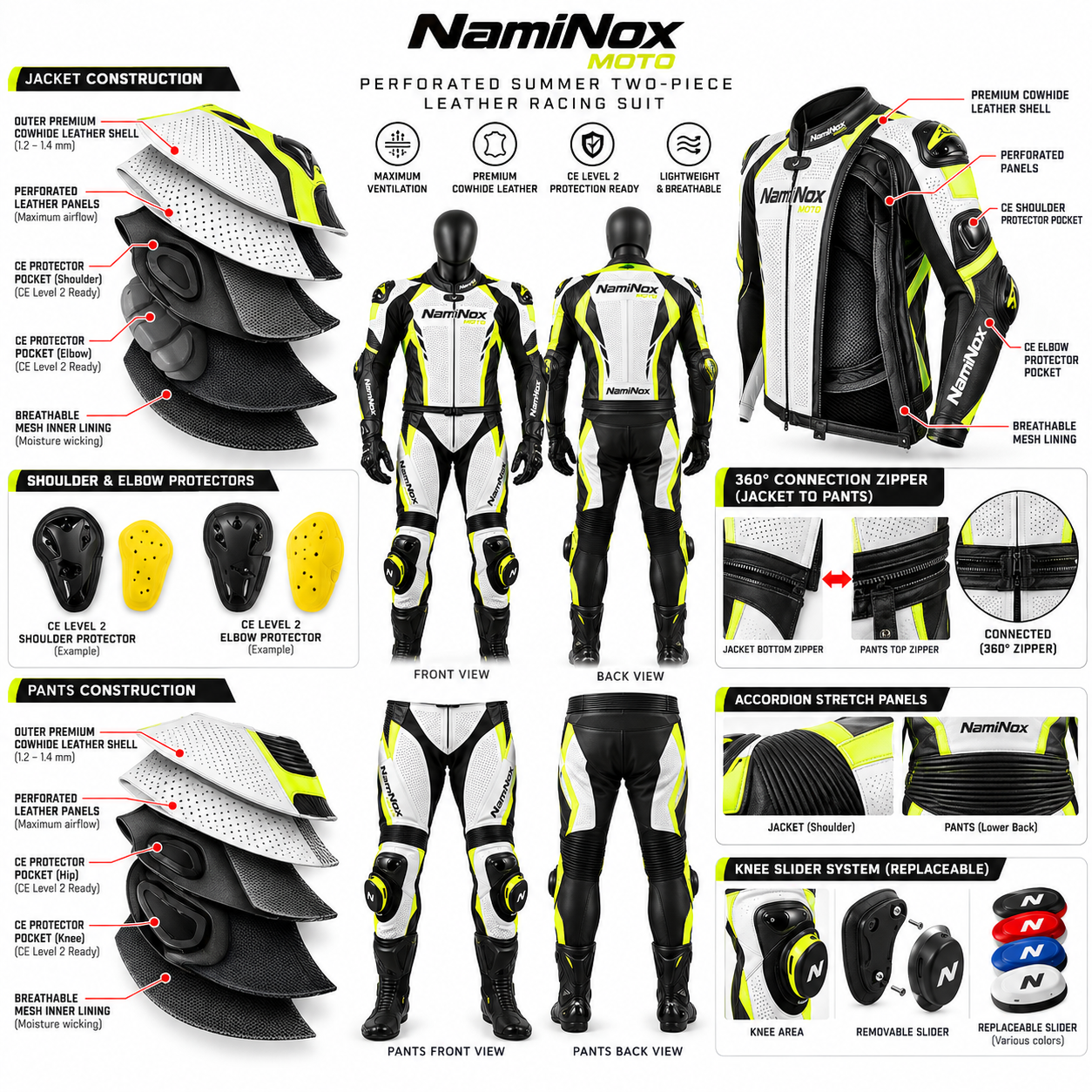 Perforated Two Piece Leather Racing Suit — alternate product image