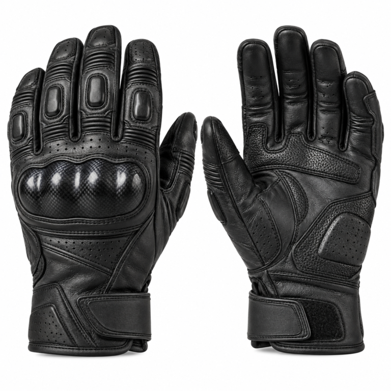 Leather Motorcycle Riding Gloves