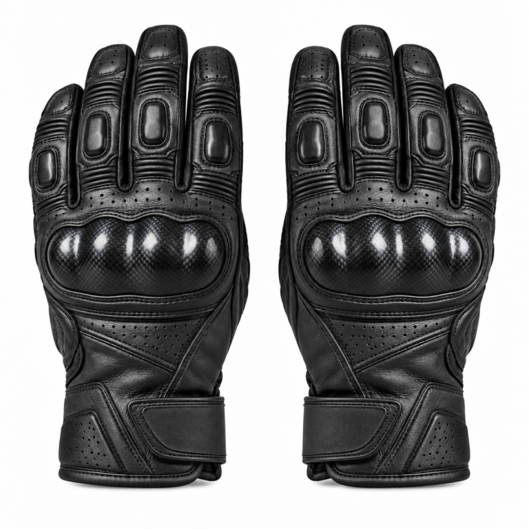 Leather Motorcycle Riding Gloves — alternate product image