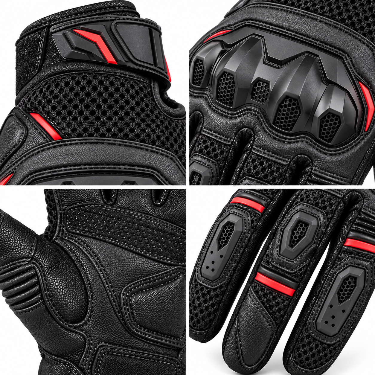Summer Mesh Motorcycle Riding Gloves — alternate product image