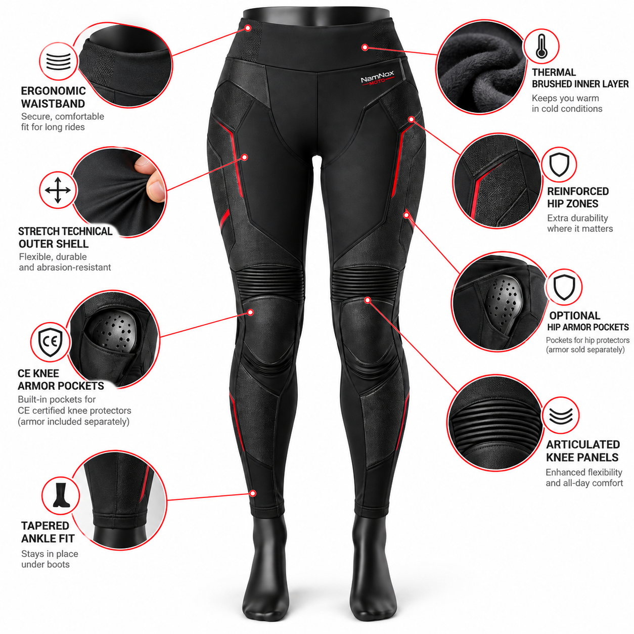 Thermal Winter Motorcycle Riding Leggings — alternate product image