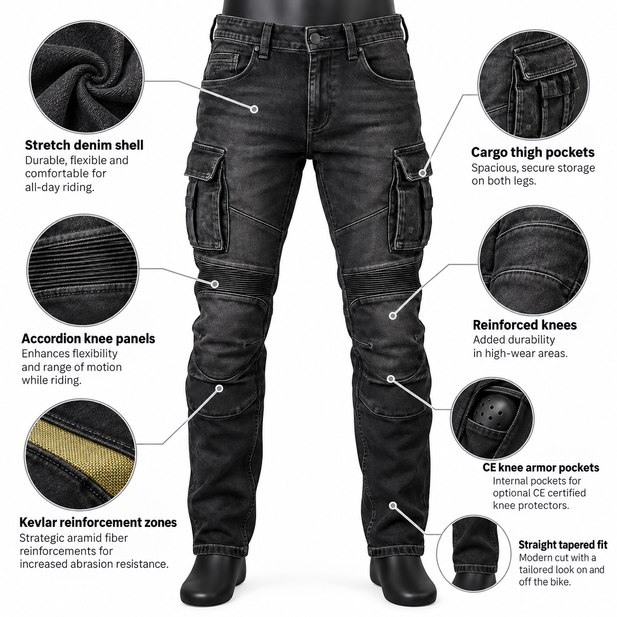Cargo Motorcycle Riding Jeans — alternate product image