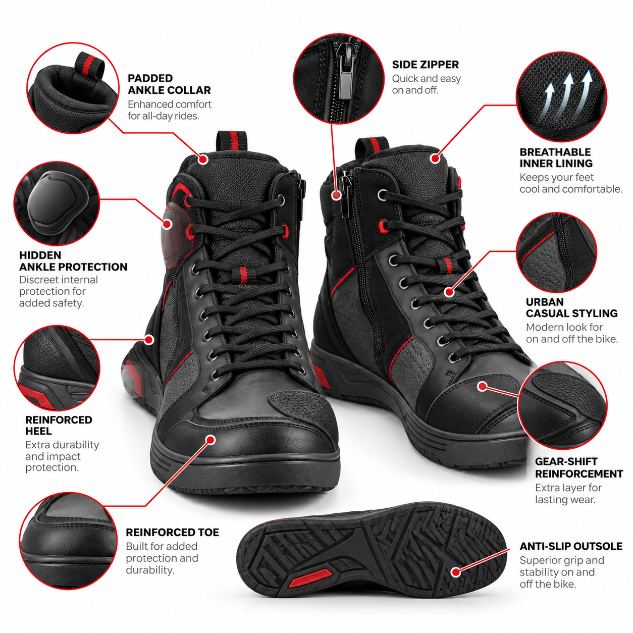 Urban Motorcycle Riding Shoes — alternate product image