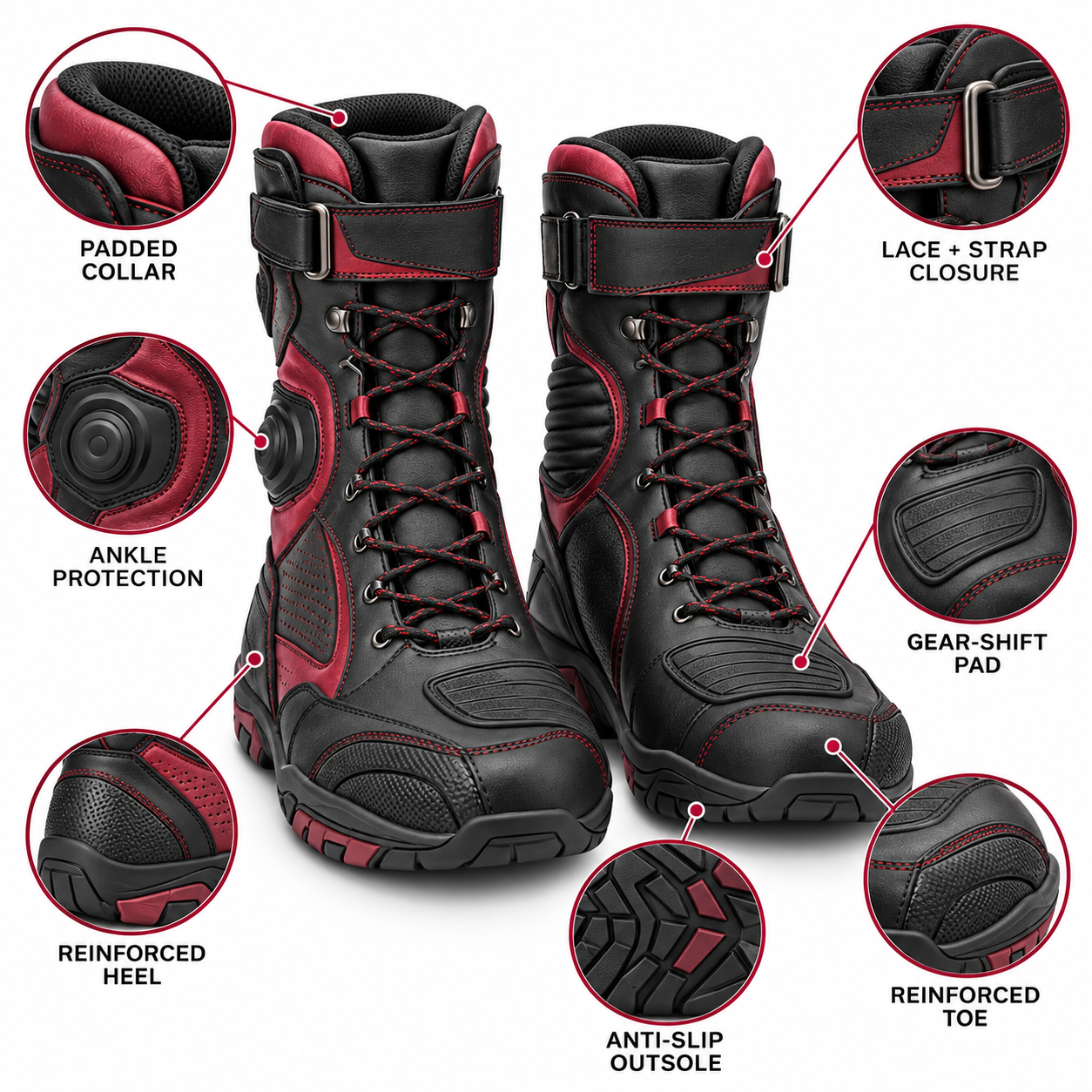 Women’s Motorcycle Riding Boots — alternate product image