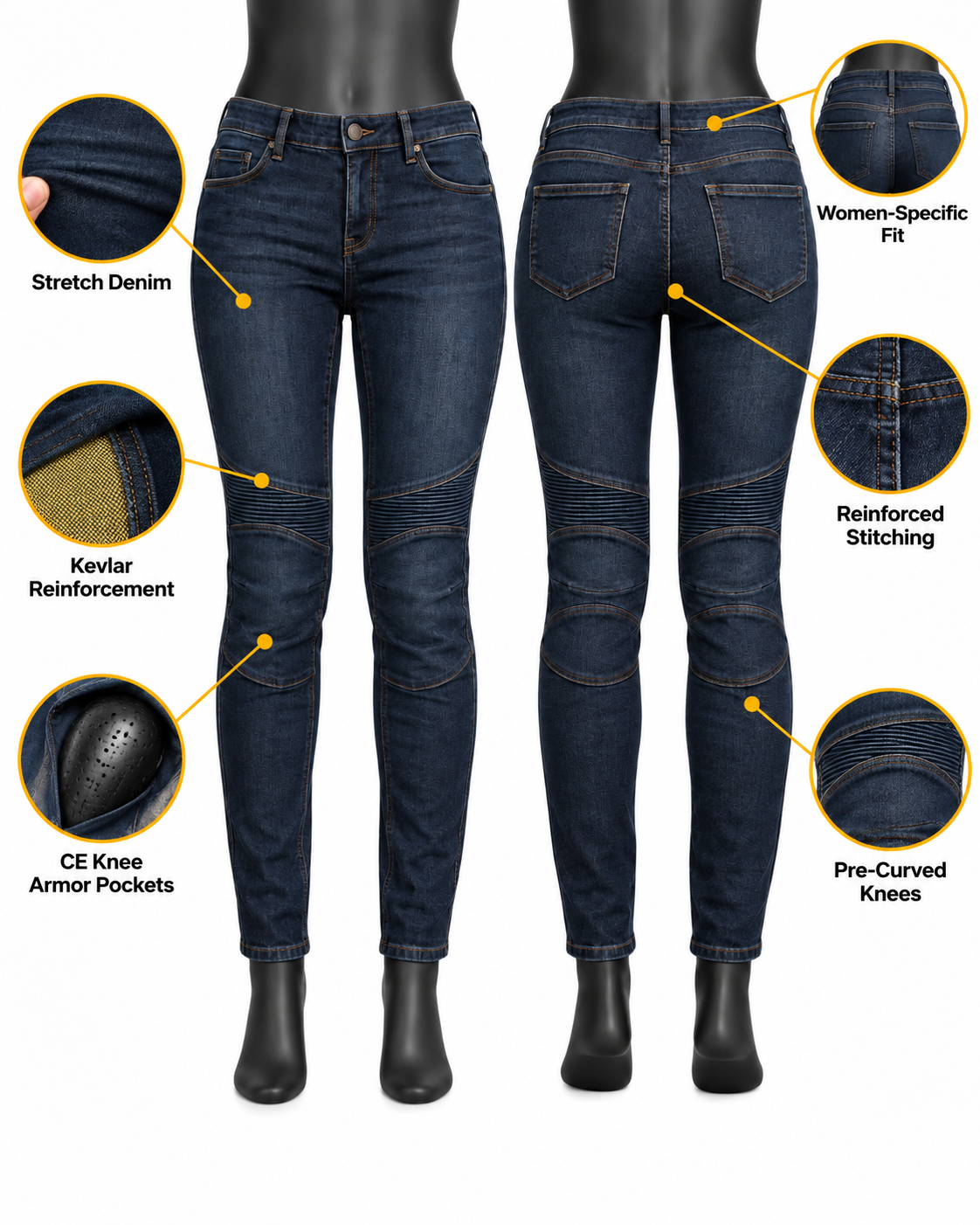 Women’s Motorcycle Riding Jeans — alternate product image