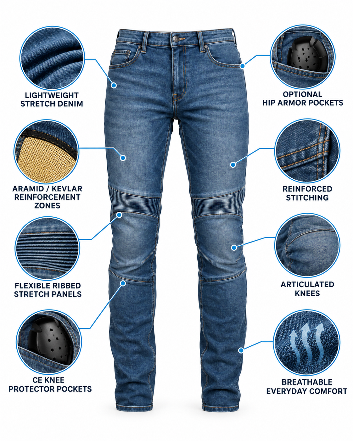 Summer Motorcycle Riding Jeans — alternate product image