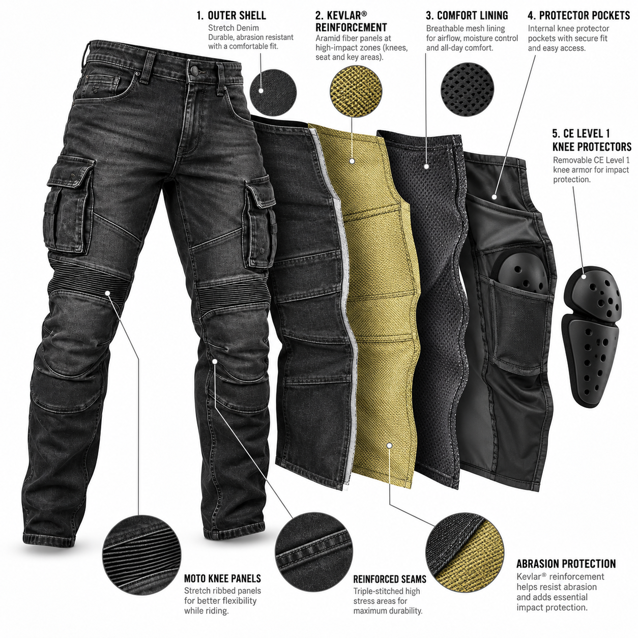Cargo Motorcycle Riding Jeans — alternate product image