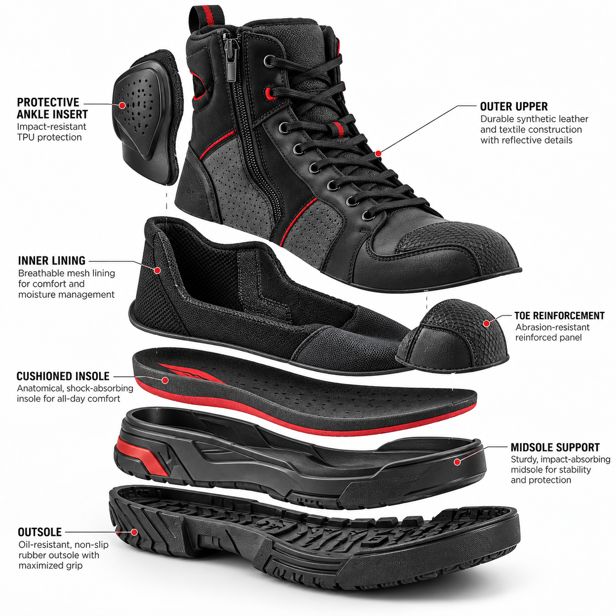 Urban Motorcycle Riding Shoes — alternate product image