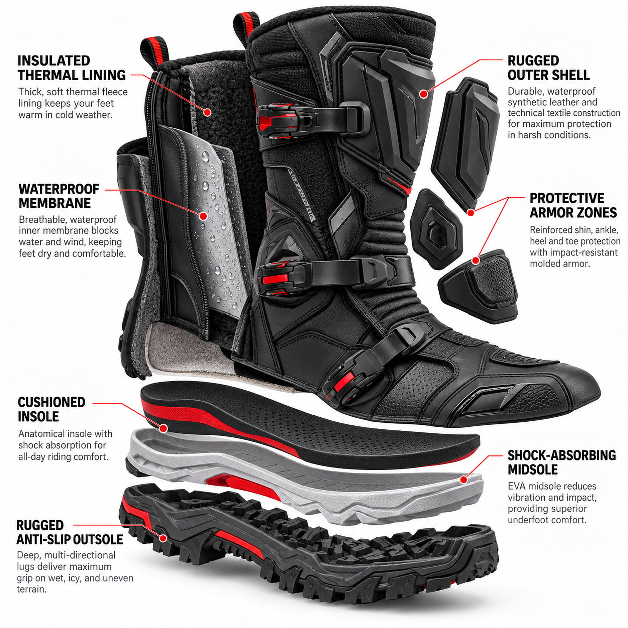 Winter Waterproof Motorcycle Boots — alternate product image