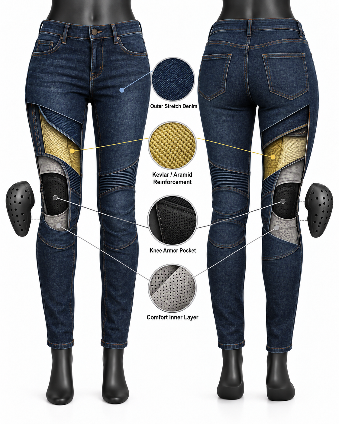 Women’s Motorcycle Riding Jeans — alternate product image