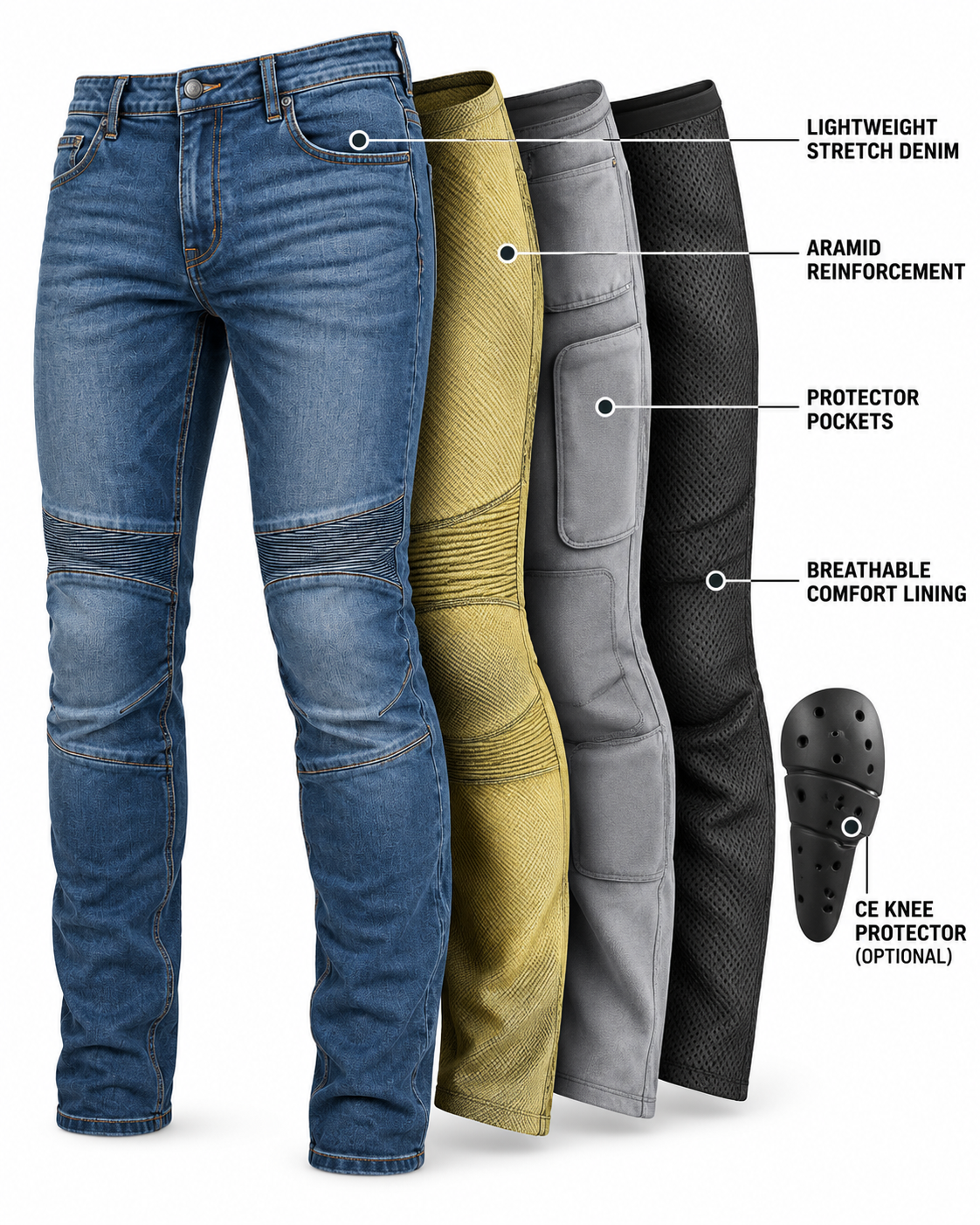 Summer Motorcycle Riding Jeans — alternate product image