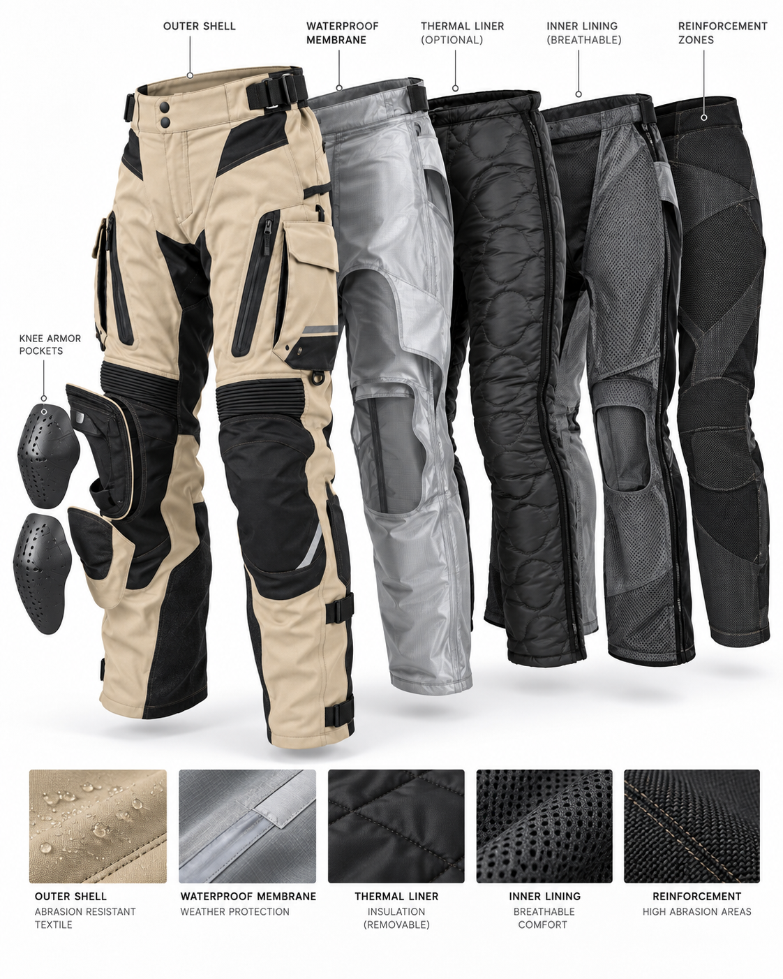Adventure Motorcycle Riding Pants — alternate product image