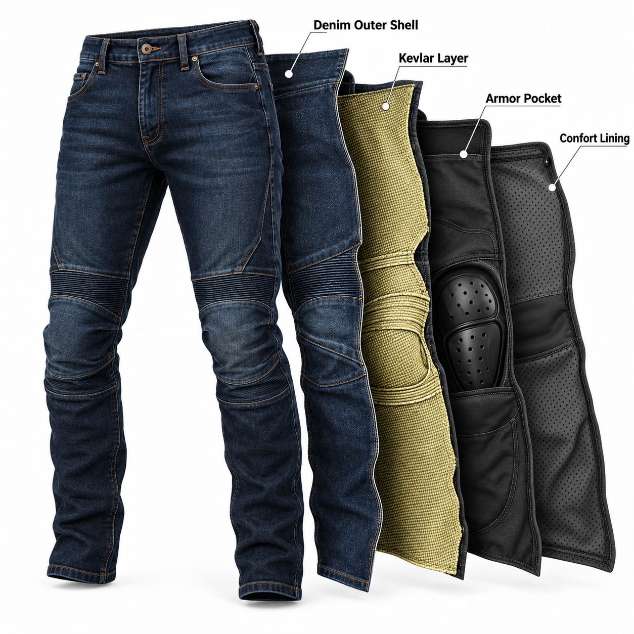 Kevlar Motorcycle Riding Jeans — alternate product image